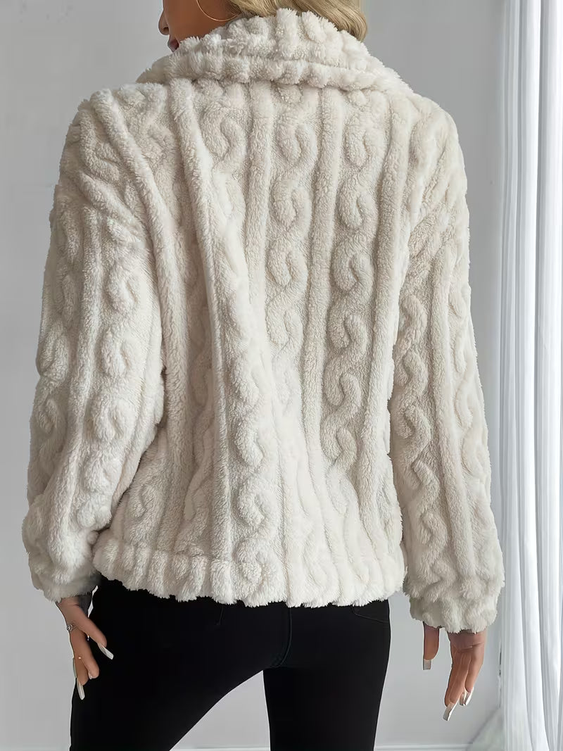 Losina – Teddyjacke MIT Zopfmuster Und Flauschigem Futter