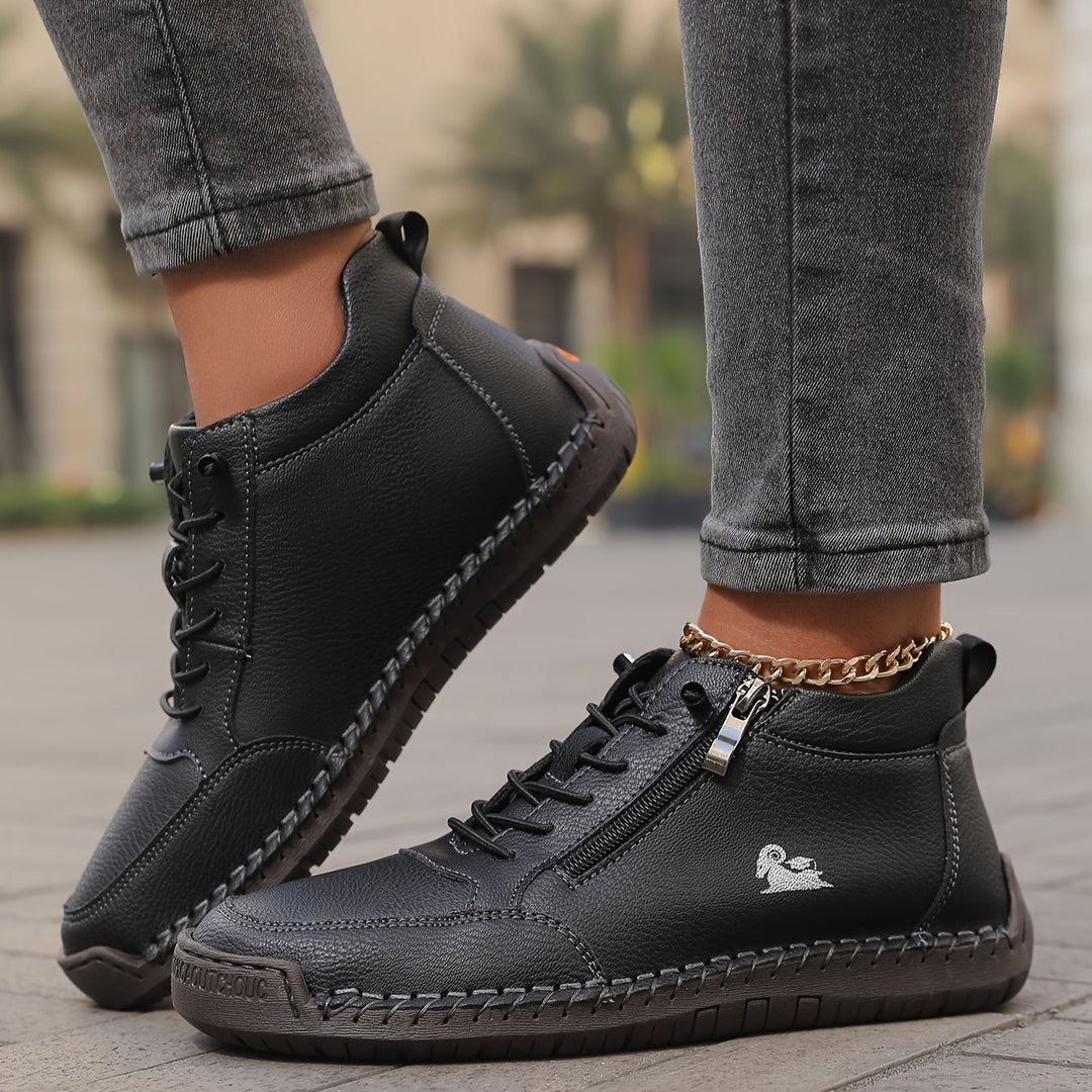 Schreiner – Turnschuh mit Schnürung Und Reißverschluss Sowie Kontrastnähten