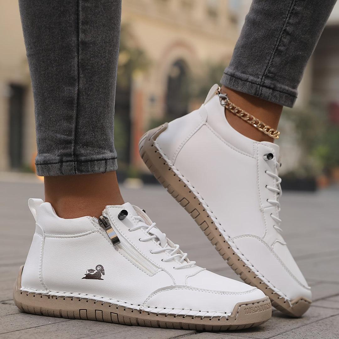 Schreiner – Turnschuh mit Schnürung Und Reißverschluss Sowie Kontrastnähten