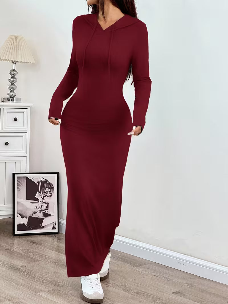Dahye – Langärmliges Maxikleid Mit Kapuze