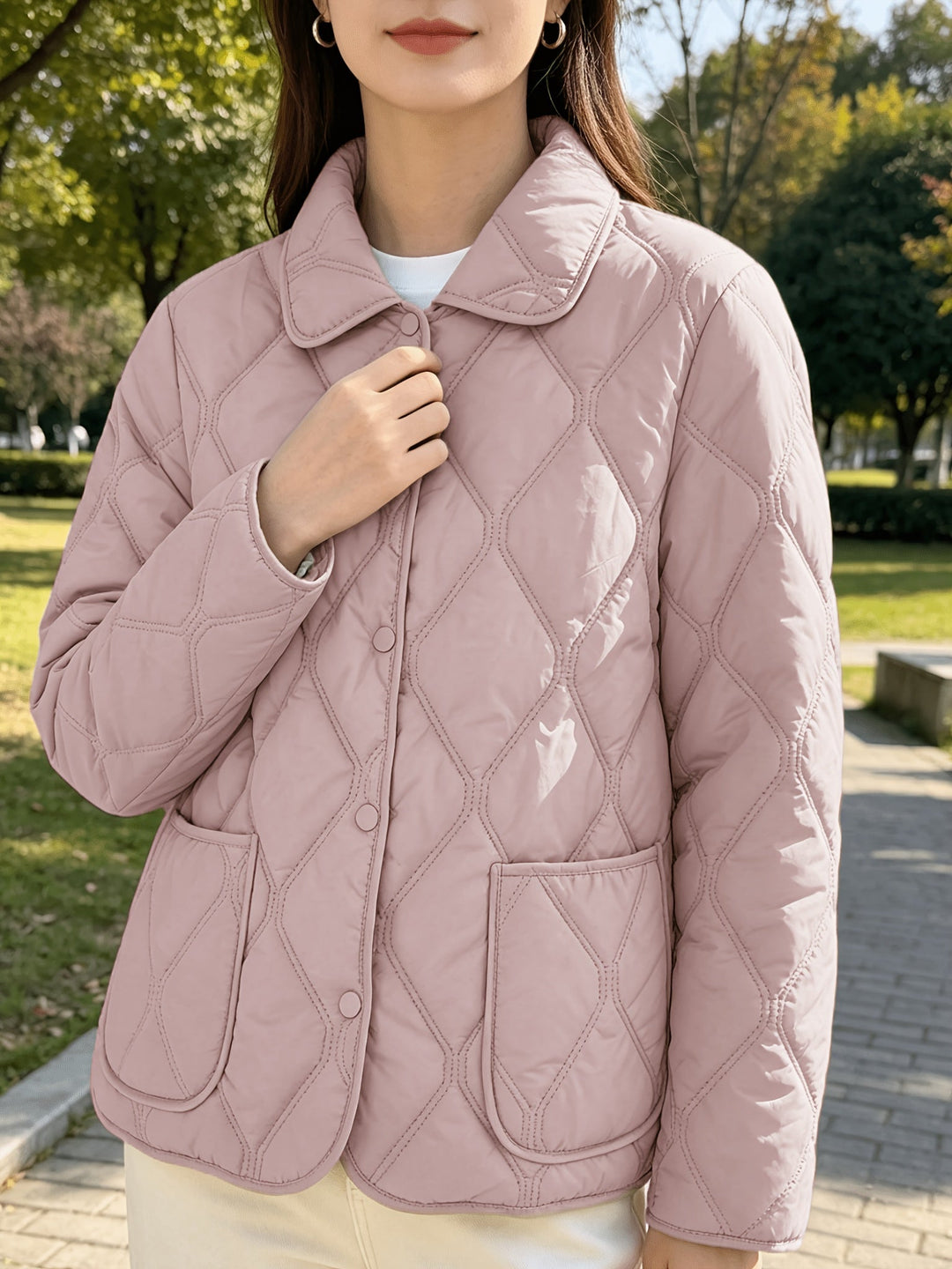 Laurelle - Elegante Und Schicke Locker Sitzende Wattierte Jacke