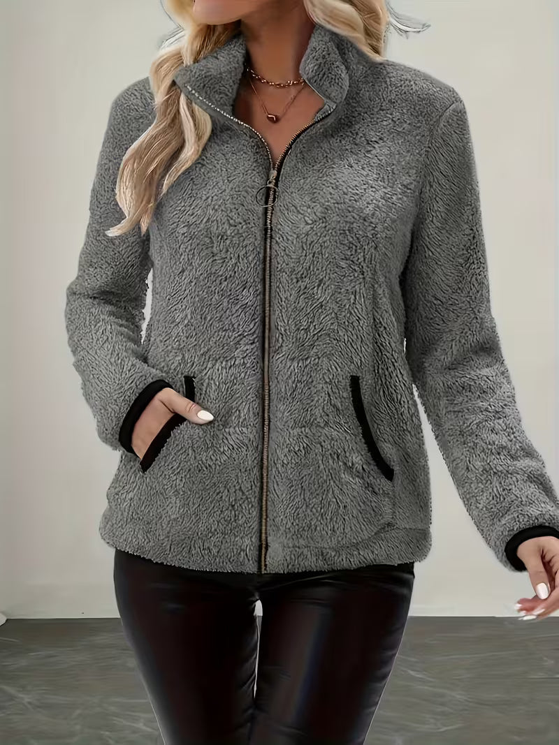 Galiena – Fuzzy-Jacke MIT Langen Ärmeln Und Reißverschluss