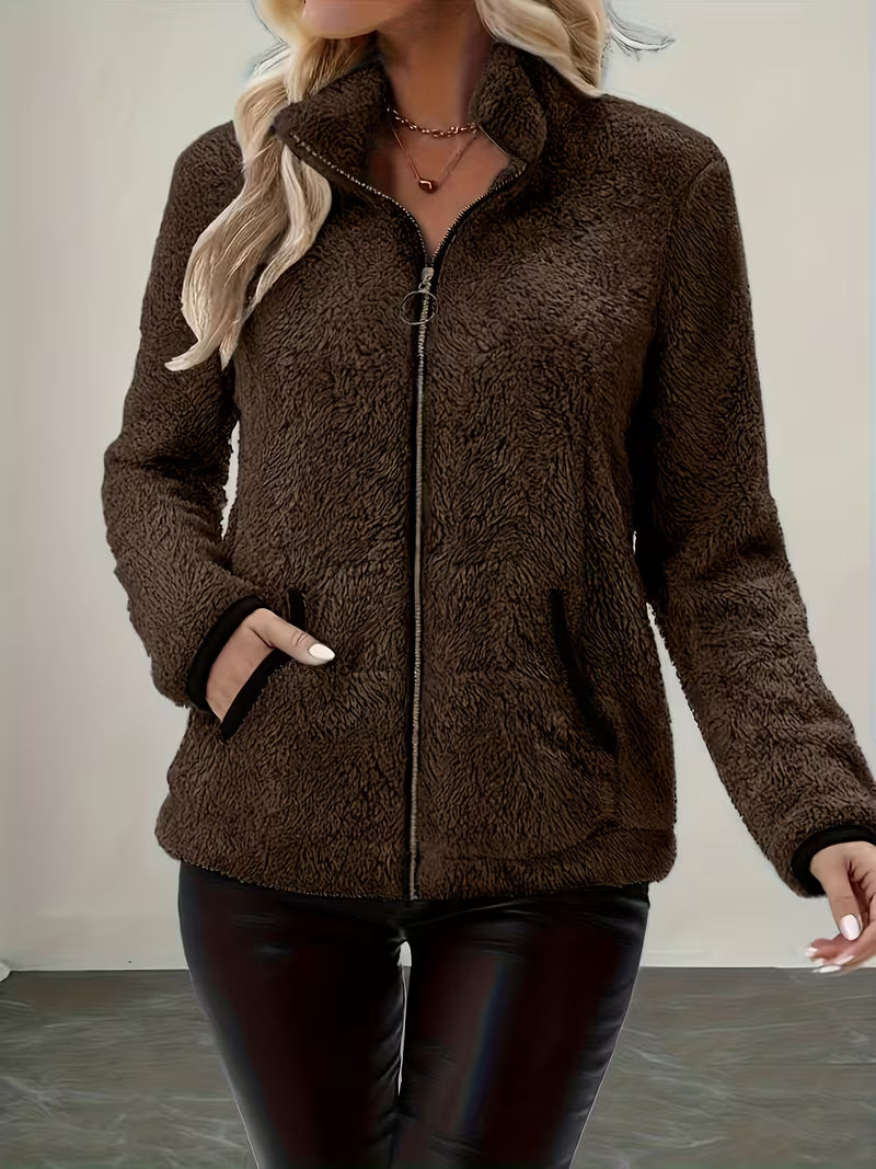 Galiena – Fuzzy-Jacke MIT Langen Ärmeln Und Reißverschluss