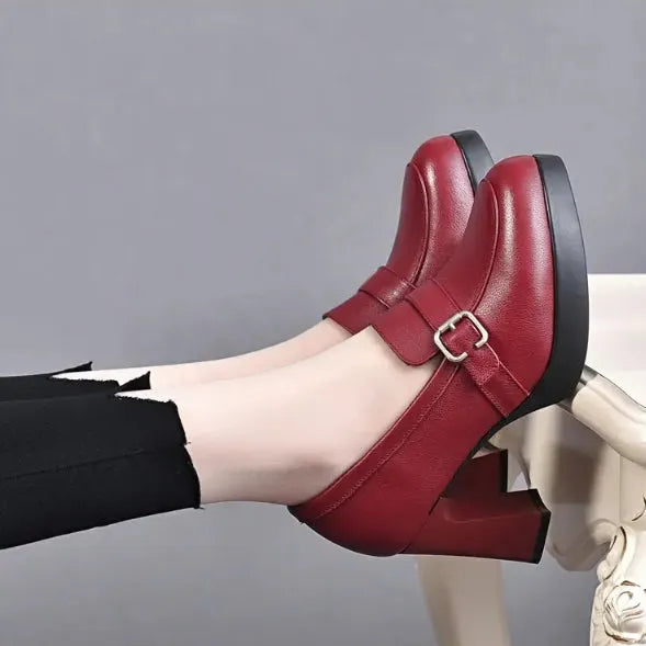 Sonnia - Vielseitige Leder Schuhe Mit Absatz