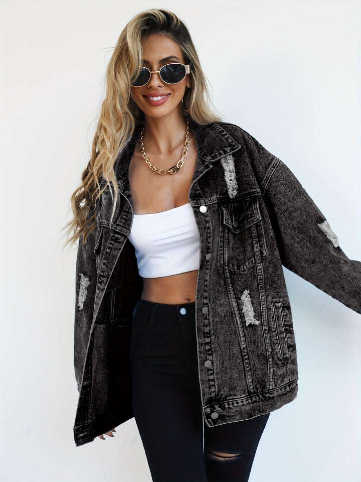 Keazjah - Jeansjacke Mit Weitem Schnitt