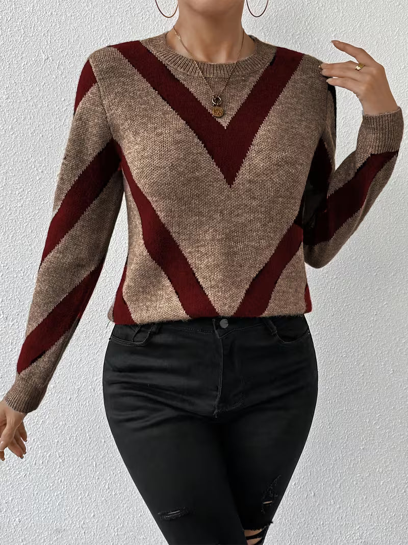 Minaza – Pullover Mit Rundhalsausschnitt Und Geometrischem Muster
