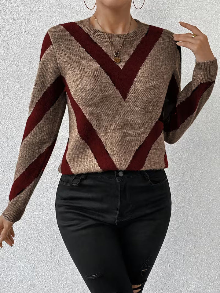 Minaza – Pullover Mit Rundhalsausschnitt Und Geometrischem Muster