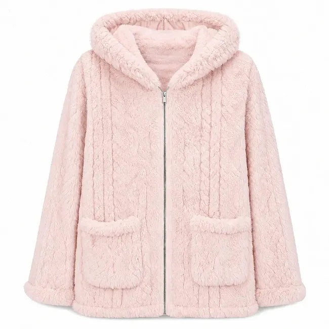 Nazija – Lässige Kapuzenjacke Aus Plüsch