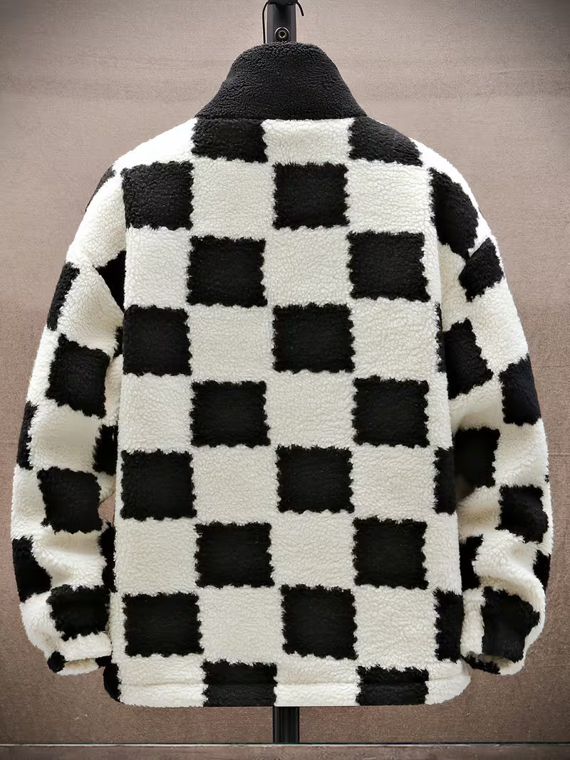 Melany – Karierte Fleecejacke mit Kapuze Und Reißverschluss