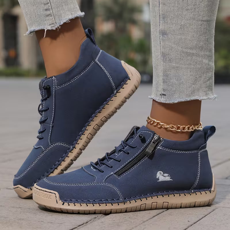 Schreiner – Turnschuh mit Schnürung Und Reißverschluss Sowie Kontrastnähten