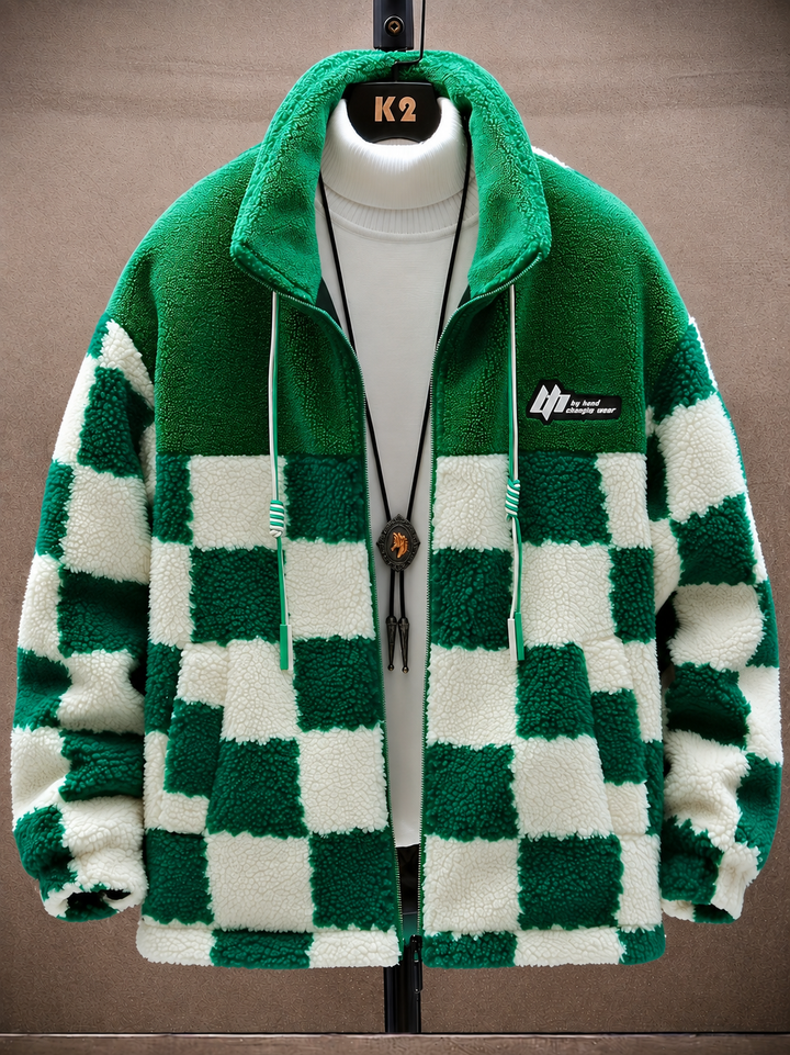 Melany – Karierte Fleecejacke mit Kapuze Und Reißverschluss