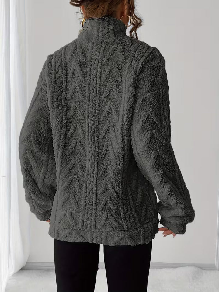 Nessia – Vielseitiges, Warmes Fleece-Sweatshirt