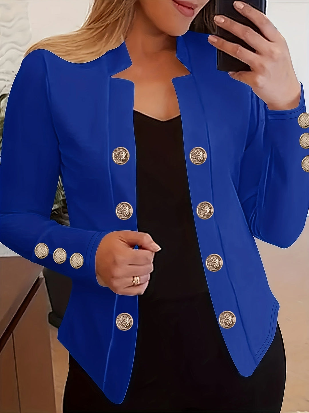 Raakel - Langärmeliger Blazer Mit Doppelreihigem Verschluss Und Manschetten