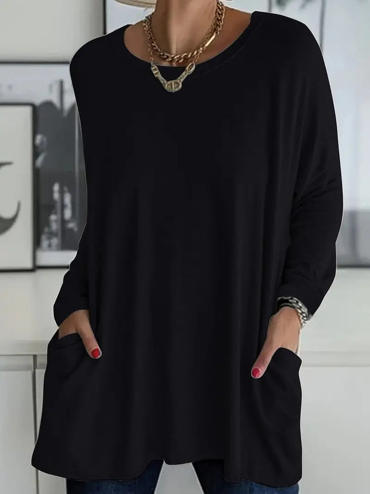 Noryn – Oversize-Pullover mit Rundhalsausschnitt und Taschen