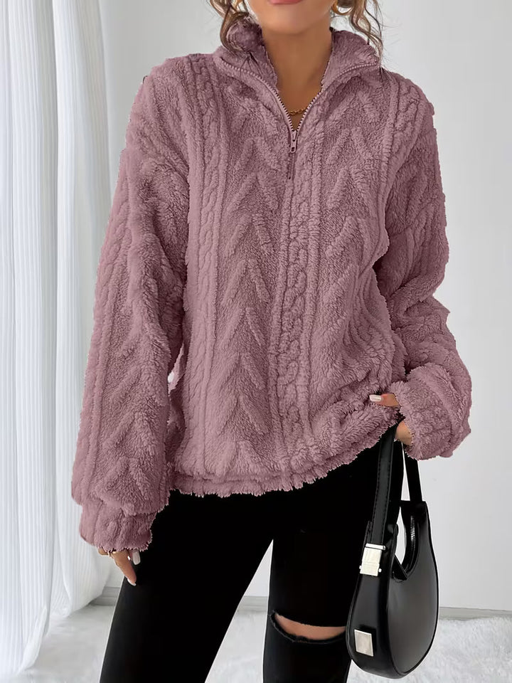 Nessia – Vielseitiges, Warmes Fleece-Sweatshirt