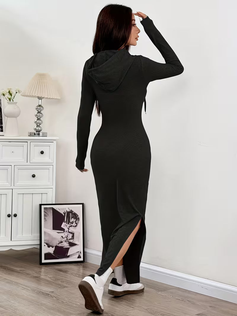 Dahye – Langärmliges Maxikleid Mit Kapuze