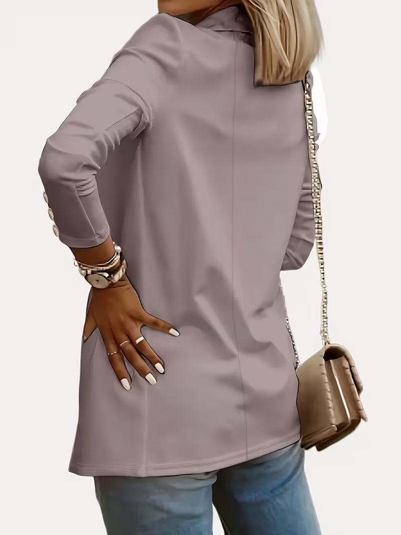 Nikia – Langärmeliger Blazer Mit Zierknöpfen