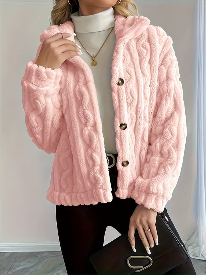 Losina – Teddyjacke MIT Zopfmuster Und Flauschigem Futter