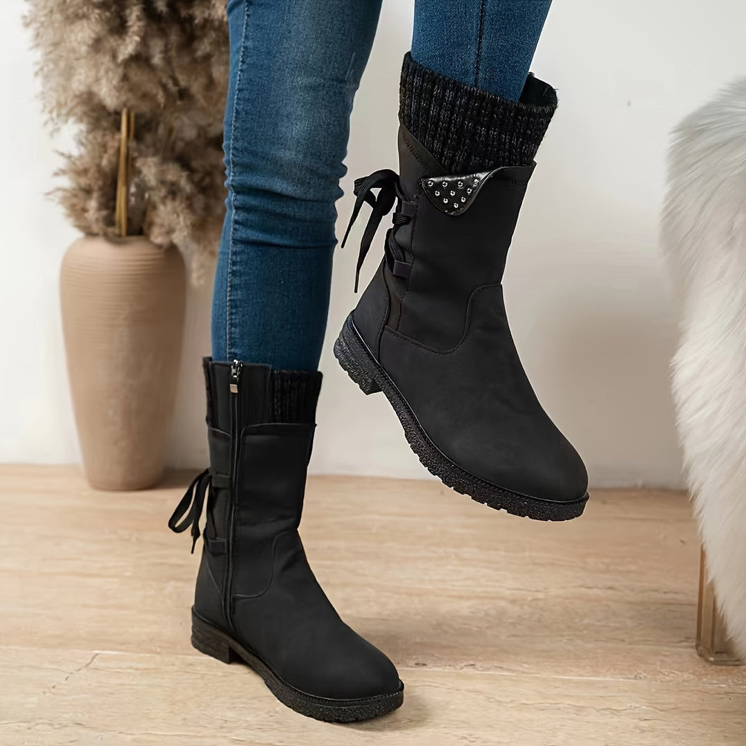 Willemjn – Schnürstiefeletten mit Gestrickten Bündchen