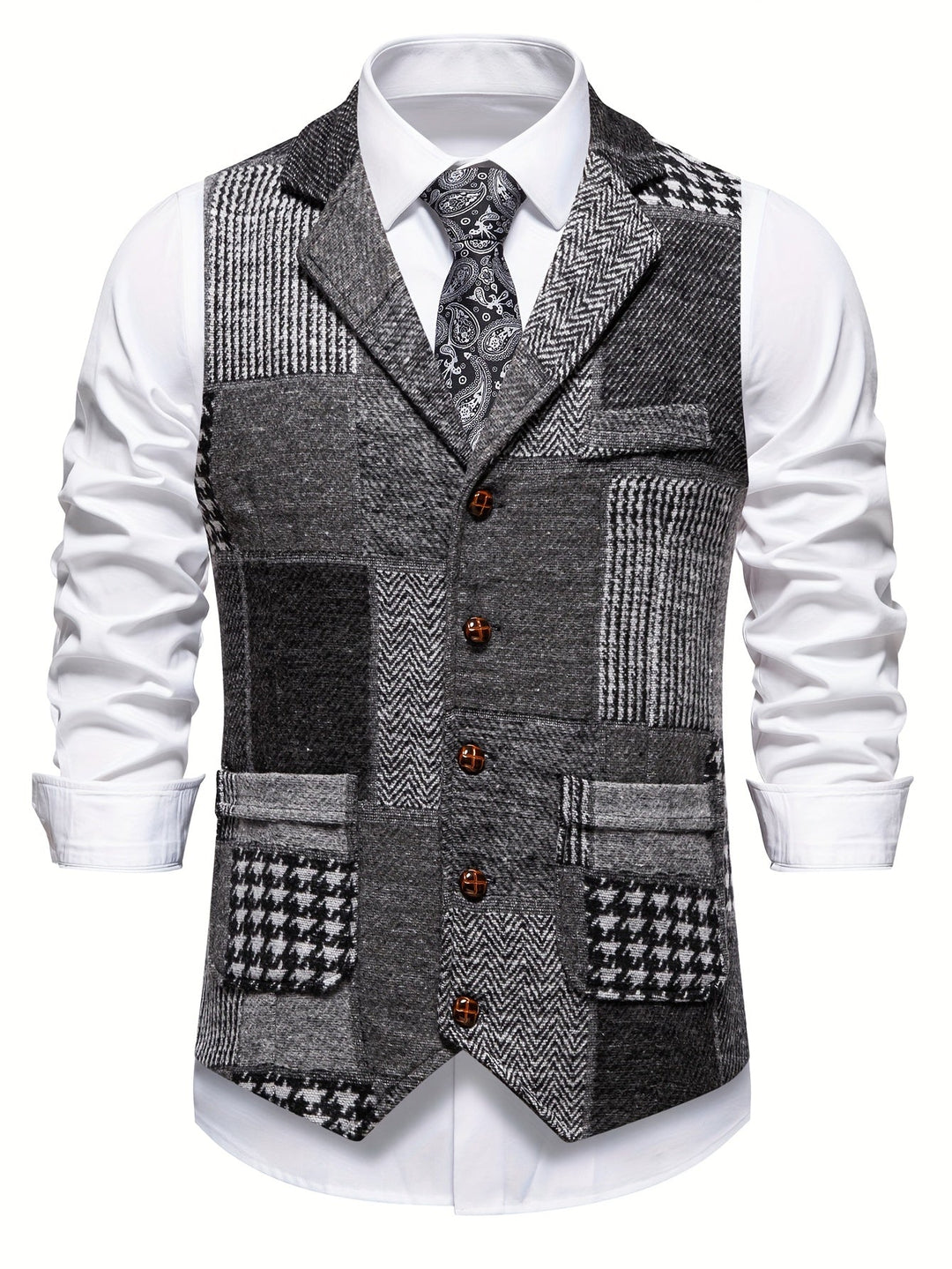 Mladen - Vintage Anzugweste Mit Revers Und Tasche