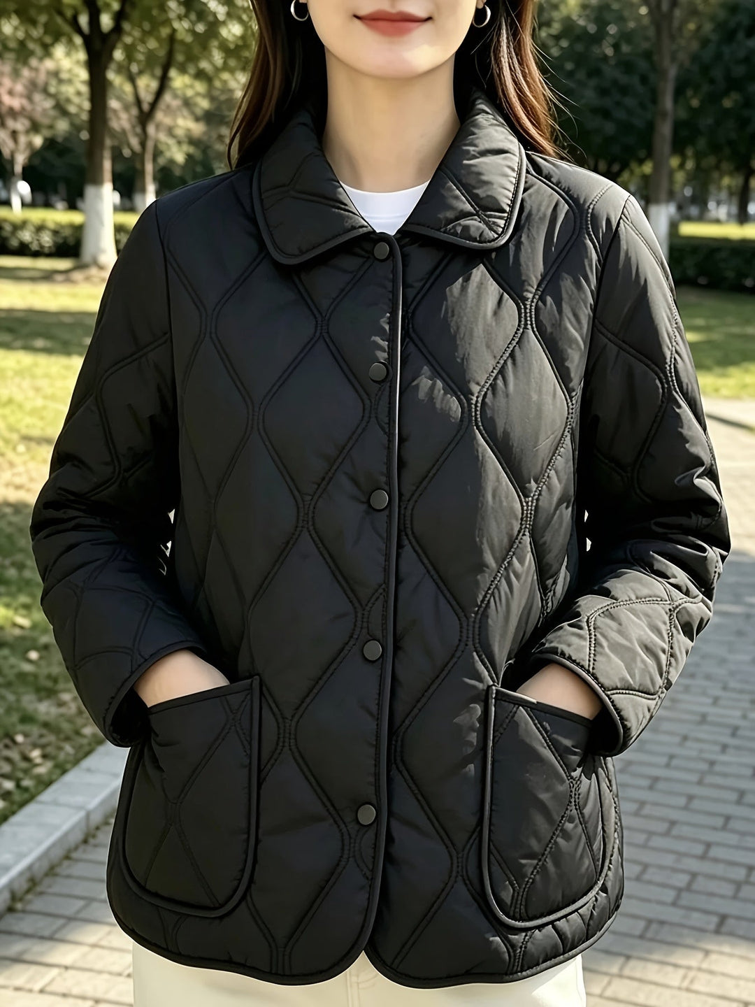 Laurelle - Elegante Und Schicke Locker Sitzende Wattierte Jacke