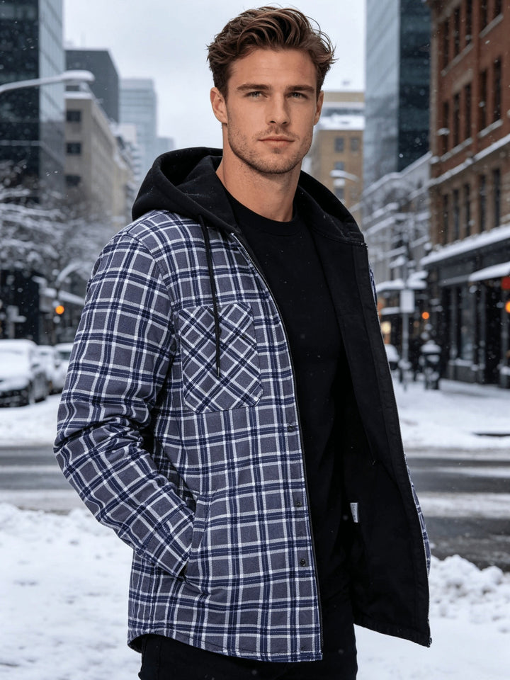 Santiner – Karierte Kapuzenjacke mit Brusttaschen