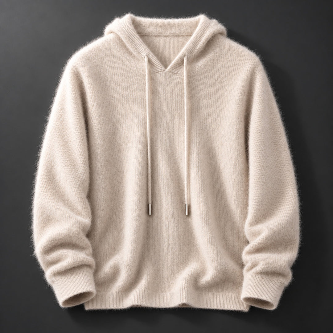 Fynch – Strick-Hoodie mit Kordelzug und Gerippten Bündchen