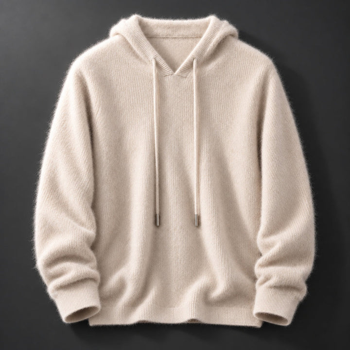 Fynch – Strick-Hoodie mit Kordelzug und Gerippten Bündchen