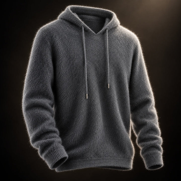 Fynch – Strick-Hoodie mit Kordelzug und Gerippten Bündchen