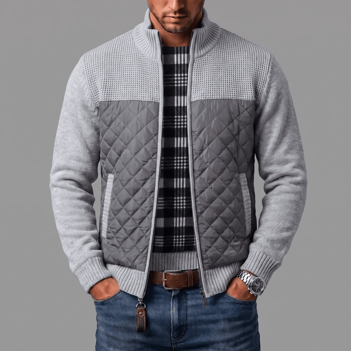 Liman – Gesteppte Strickjacke Mit Durchgehendem Reißverschluss Und Gesticktem Einsatz