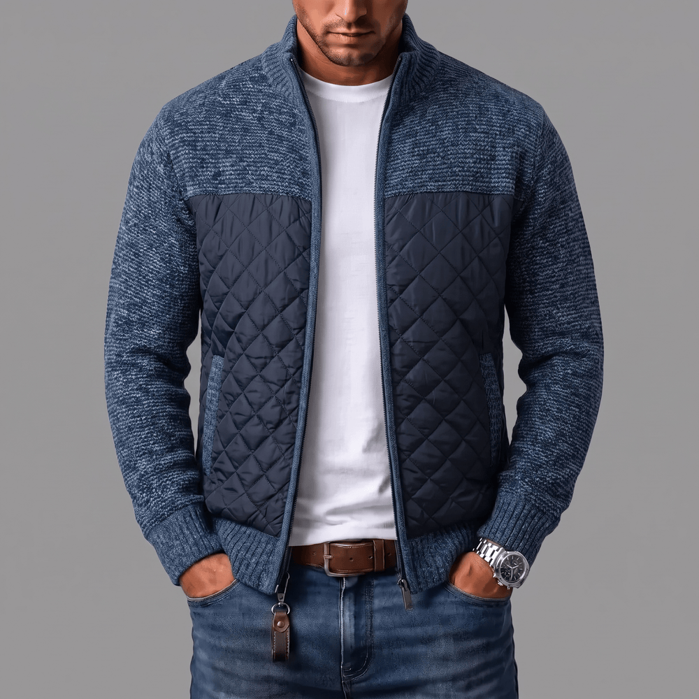 Liman – Gesteppte Strickjacke Mit Durchgehendem Reißverschluss Und Gesticktem Einsatz
