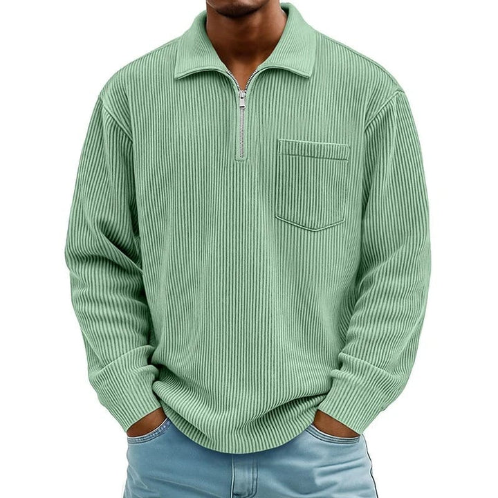 Quenton – Pullover mit halbem Reißverschluss und Brusttasche
