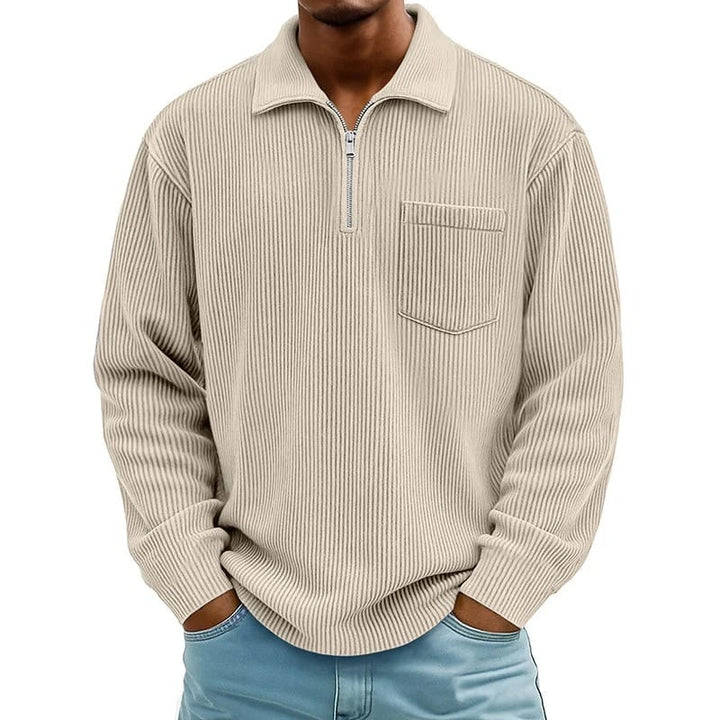 Quenton – Pullover mit halbem Reißverschluss und Brusttasche
