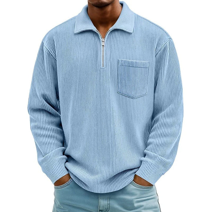 Quenton – Pullover mit halbem Reißverschluss und Brusttasche