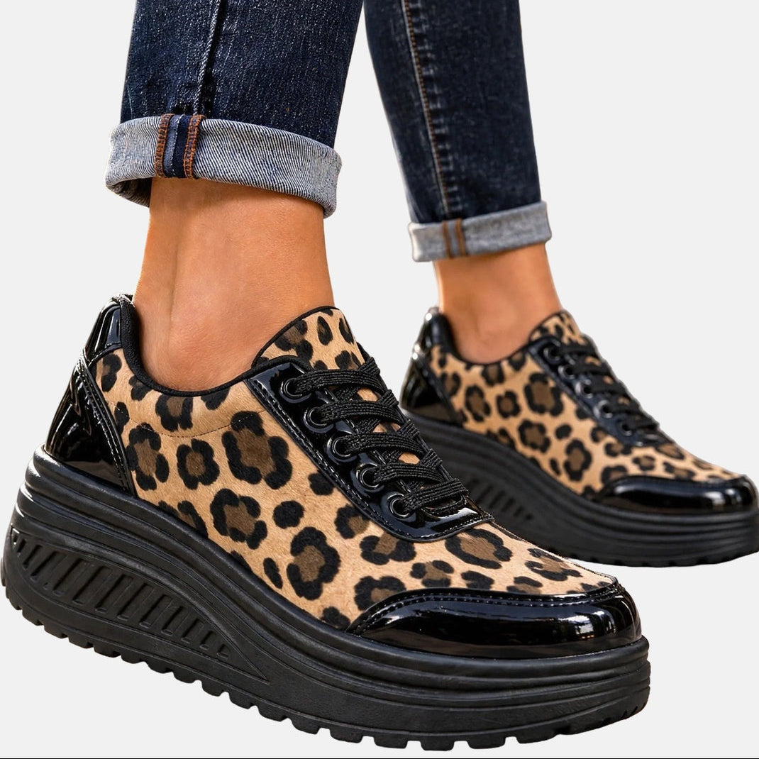 Alika - Sneaker Mit Keilabsatz Und Leopardenmuster