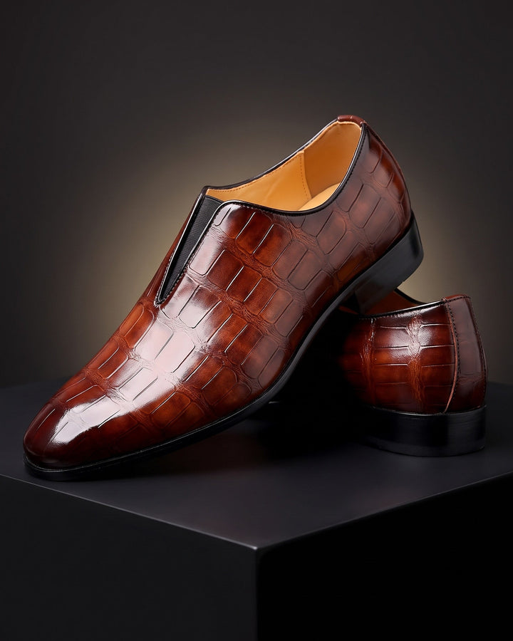 Amphon – Loafer mit Krokodilprägung und Slip-On-Passform