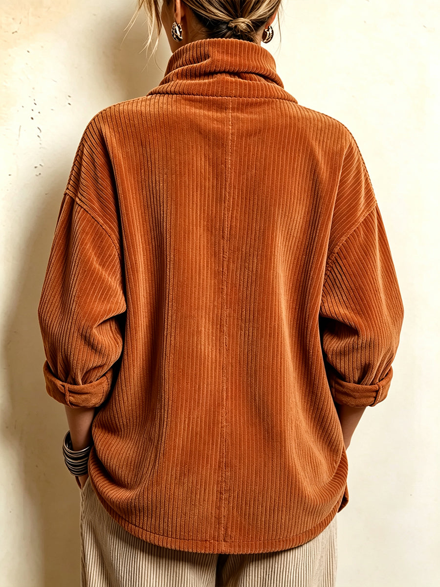 Sisuda  – Asymmetrische Cordjacke mit Knopfleiste
