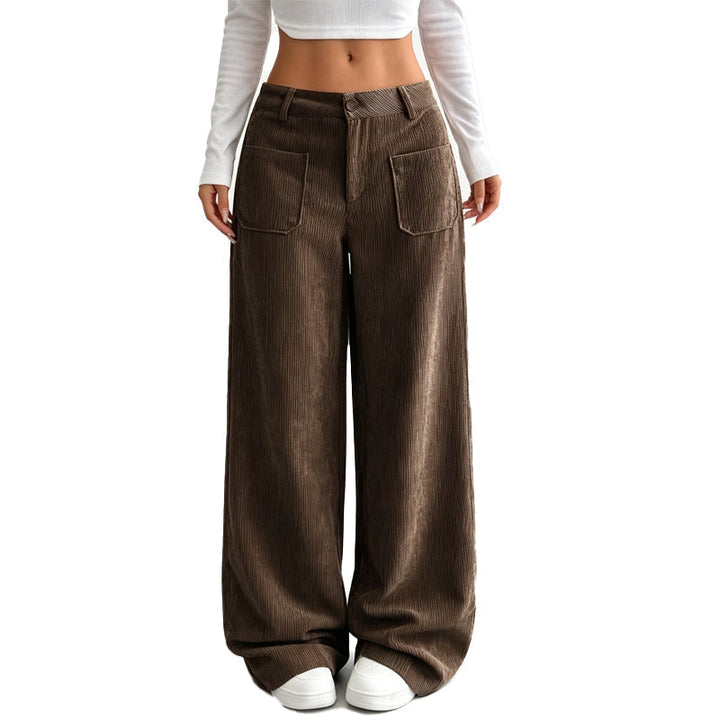 Jina – Hose Mit Weitem Bein Und Vordertaschen