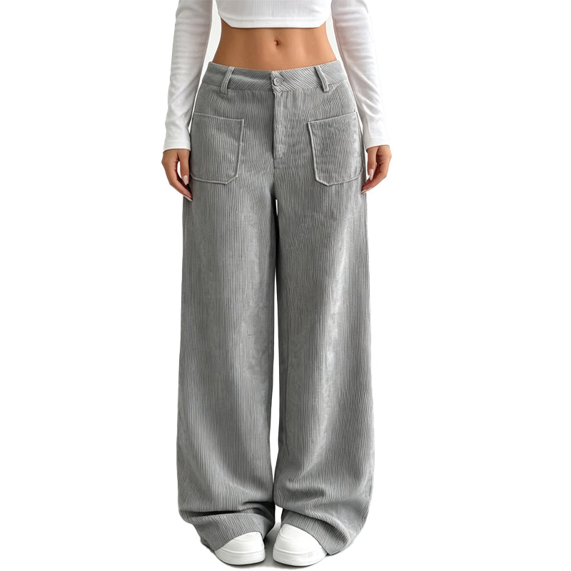 Jina – Hose Mit Weitem Bein Und Vordertaschen