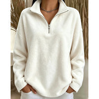 Akino – Fleece Pullover mit Halbem Reißverschluss Und Kragen