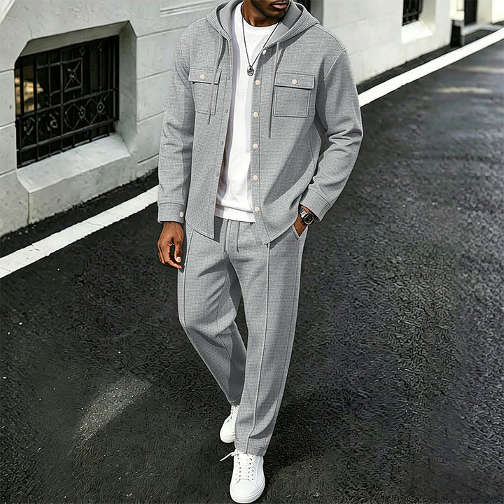Waylon – Set Aus Kapuzenjacke Und Hose Mit Waffelmuster