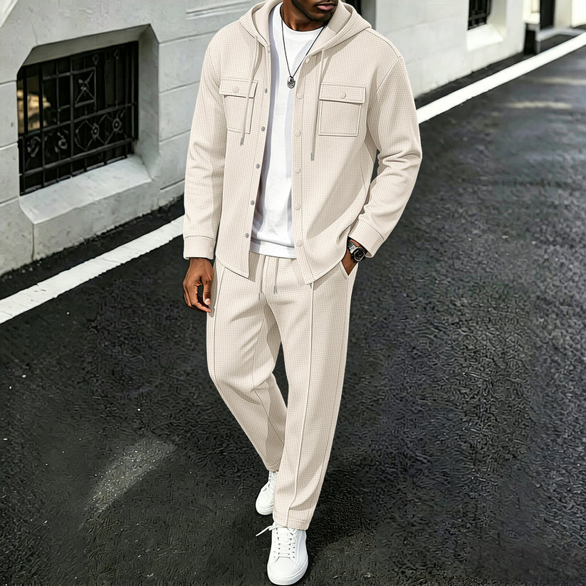 Waylon – Set Aus Kapuzenjacke Und Hose Mit Waffelmuster